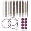 Options Interchangeable Rainbow Wood Circular Knitting Needle Set