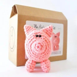 The Pudgy Rabbit Crochet Kit - Pig -Clover Sales TPR SQ4831365 89669.1698069848
